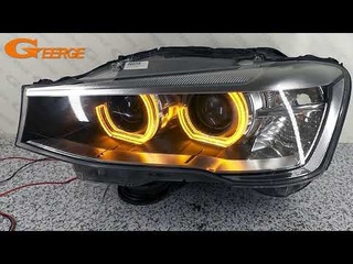 For BMW X3 F25 LCI G01 X4 F26 G02 Switchback DRL Turn Signal DTM M4 Style LED Angel Eyes Halo Rings