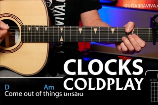 Cómo tocar CLOCKS de Coldplay en guitarra acústica tutorial y acordes  guitarraviva