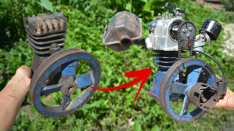 I turn Old Compressor into 4 Stroke Working