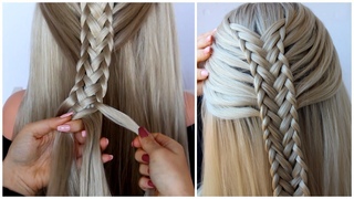 Twisted Edge Fishtail Braid Half Up  #shorts