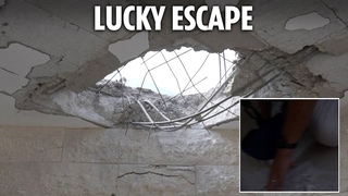 Terrifying moment Sun reporter scrambles for cover after artillery fire in Israel