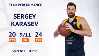 09/12/19 | Возвращение Сергея Карасева в Санкт-Петербург - 20 очков и 9/11 с игры