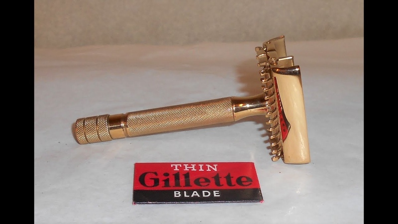 Gillette 1937 TTO Sheraton Razor Refurbished Replated 24 Karat Gold