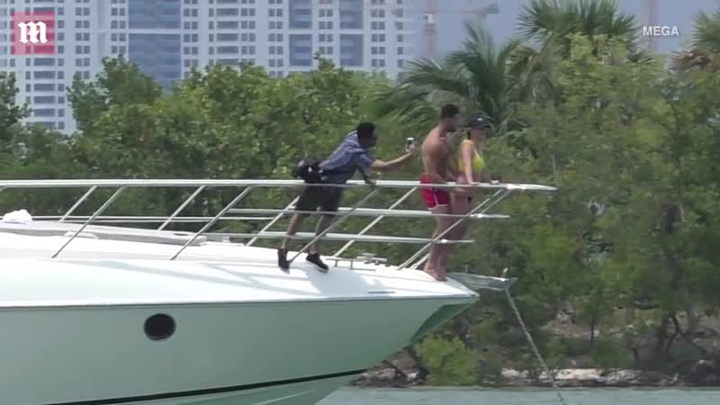 June 8th, 2019 Britney Spears Sam Asghari on a yacht in Miami,
