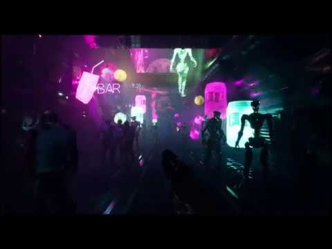 Hologram filled cyberpunk alley ue4