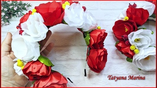 Дуже ПОПУЛЯРНИЙ аксесуар Вінок з атласної стрічки 5 см wreath of satin ribbon