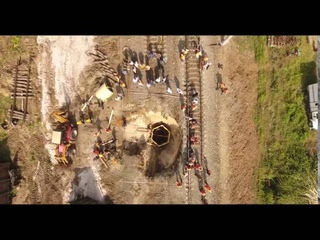 Место крушения поезда в Дзержинске засняли с воздуха