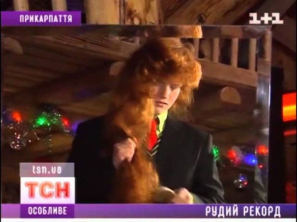 Самые длинные рыжие волосы в