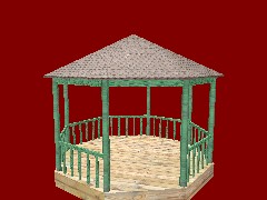 RD29 kiosque bois vert toit bois