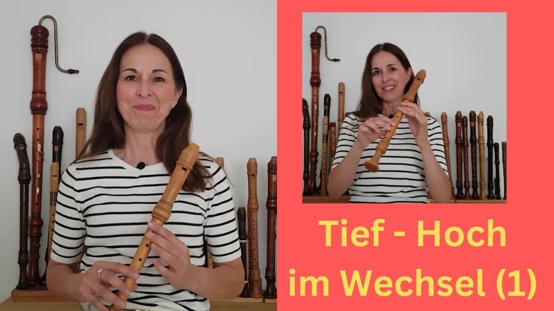 Hohe und tiefe Töne im Wechsel auf der Blockflöte Folge 1,