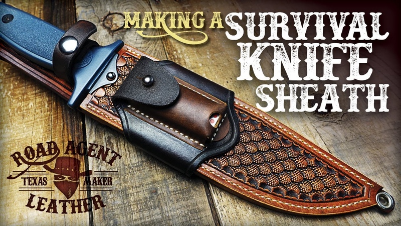 Making a Leather Kydex Survival Knife Sheath Leather Working